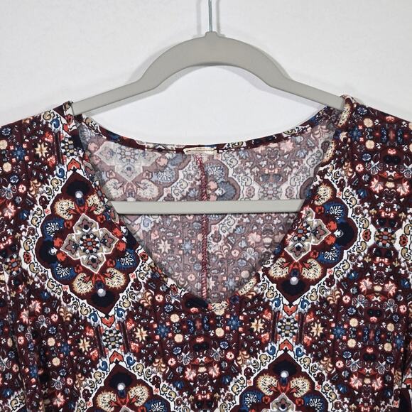 Boho Style Women's Blouse. Multi Color Medallion Design. - Picture 4 of 7